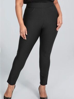 Honeylove EverReady Black Slim Shaping Sculpting Stretch Pull-on Ponte Pants 1X